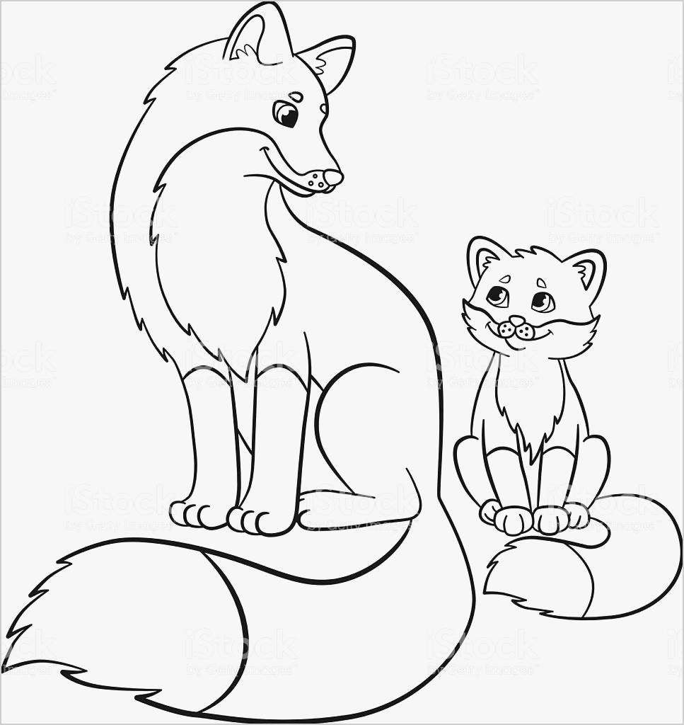 Mother And Baby Fox Coloring Page - Free Printable Coloring Pages for Kids