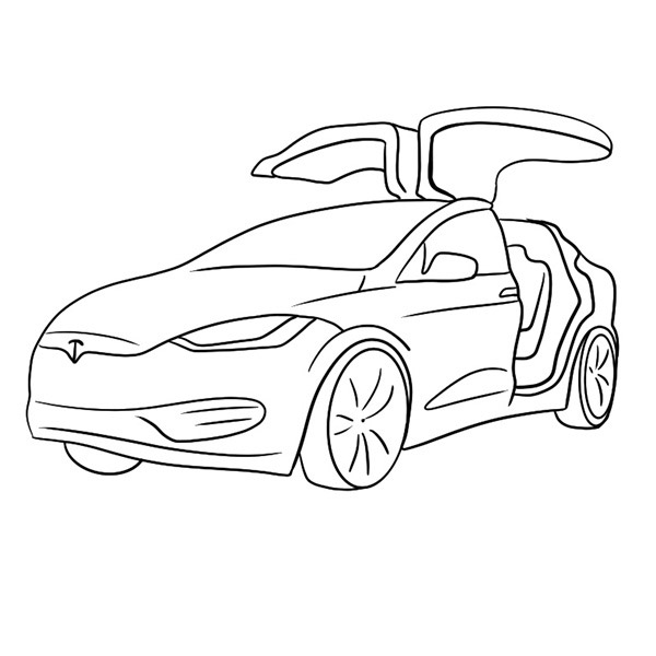 Tesla Model X Coloring Page - Coloring Books