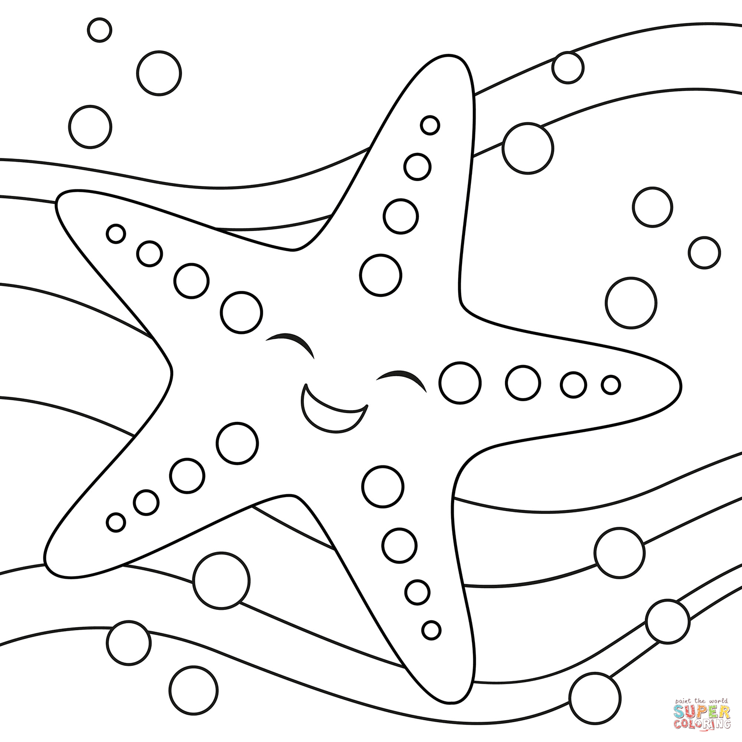 Cute Starfish coloring page | Free Printable Coloring Pages