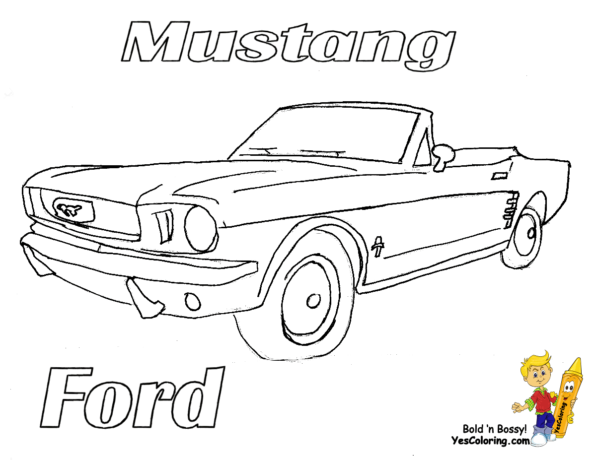 Fierce Car Coloring | Ford Cars | Free | Mustangs | T-Bird | Car ...
