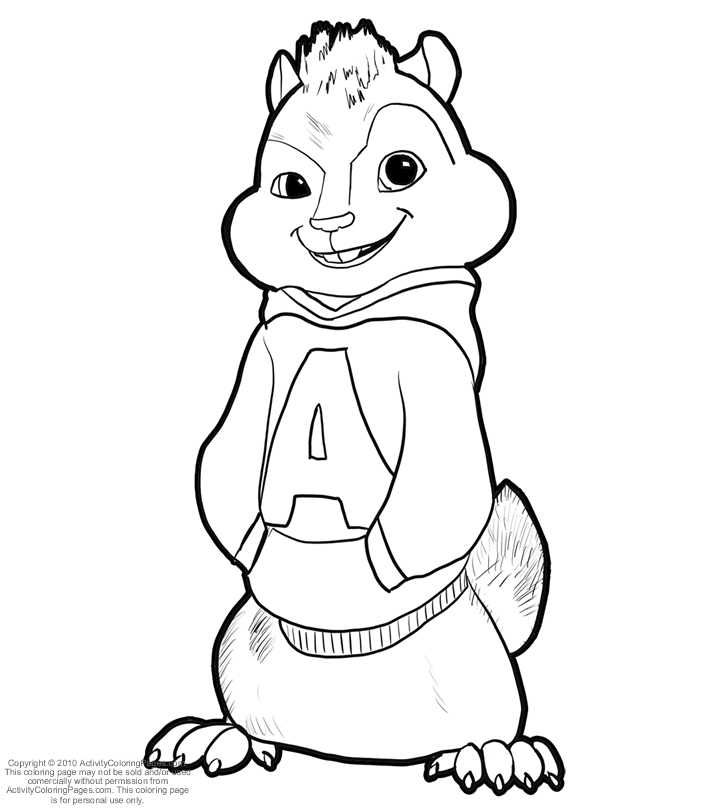 Alvin And The Chipmunks Cartoon Coloring Page - Ð¡oloring Pages For ...