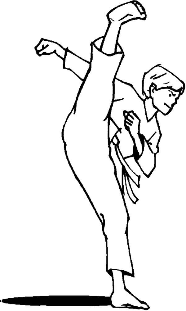 Awesome Kick from Karate Kid Coloring Page: Awesome Kick from ...
