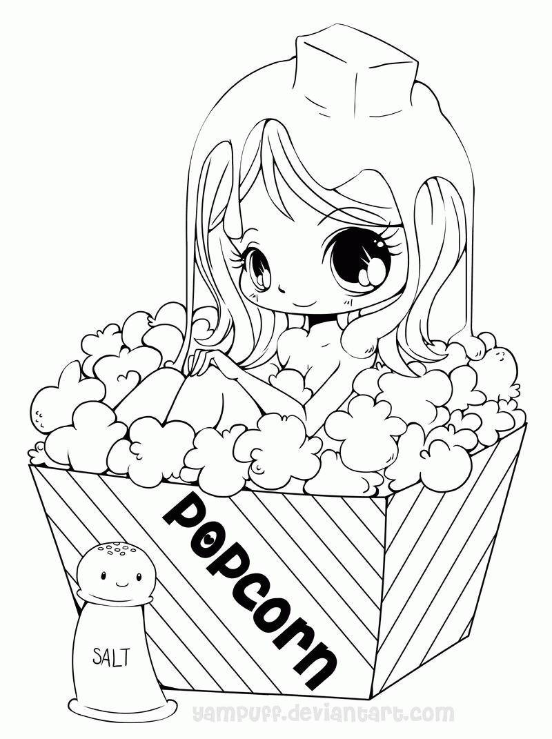 Popcorn Coloring Pages Related Keywords & Suggestions - Popcorn ...