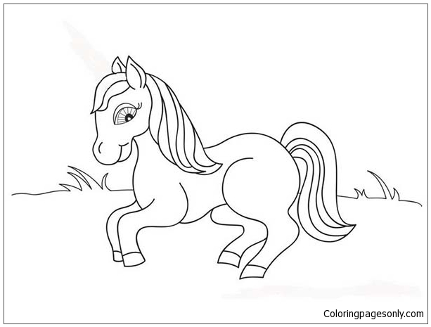 Cute Baby Horse Coloring Page - Free Coloring Pages Online