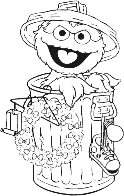 christmas oscar the grouch coloring page - coloring.com
