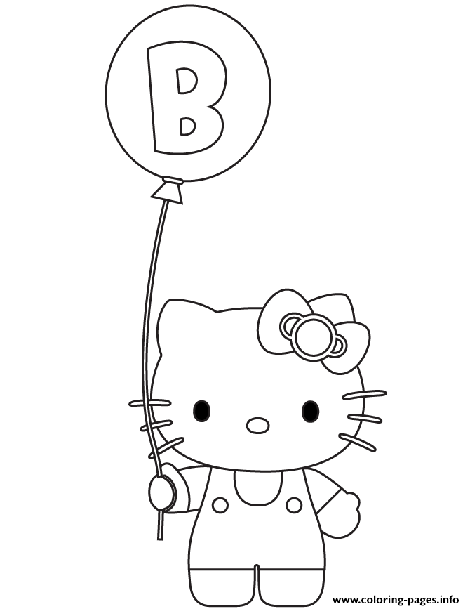 Hello Kitty Balloons Coloring Pages - Coloring Home