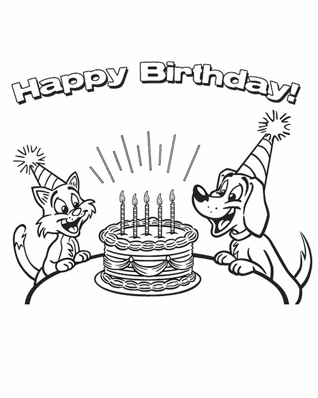 printable happy birthday coloring pages with dogs  coloring