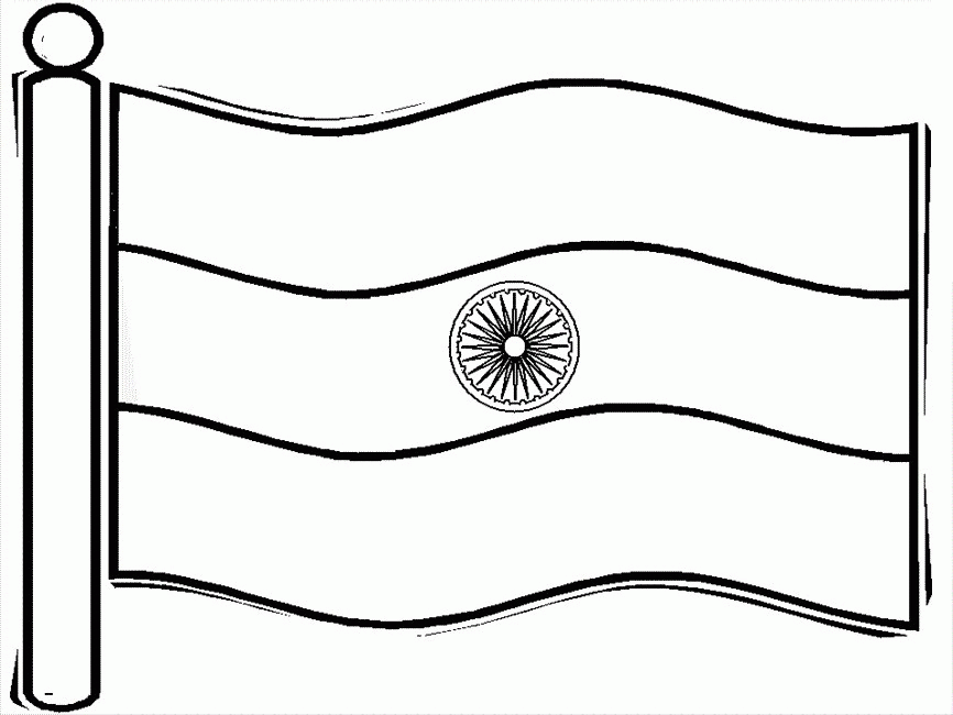 Indian Flag Coloring Pages For Kids