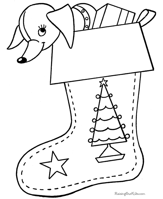 Printable Christmas Stocking Coloring Pages - 003