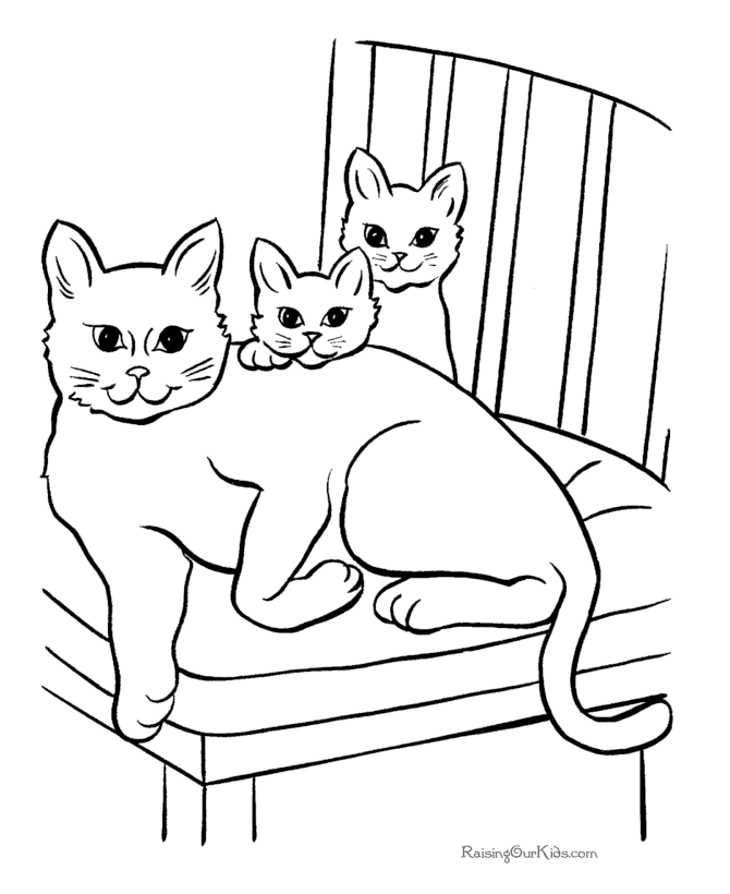 Free Cat Page to Print and Color
