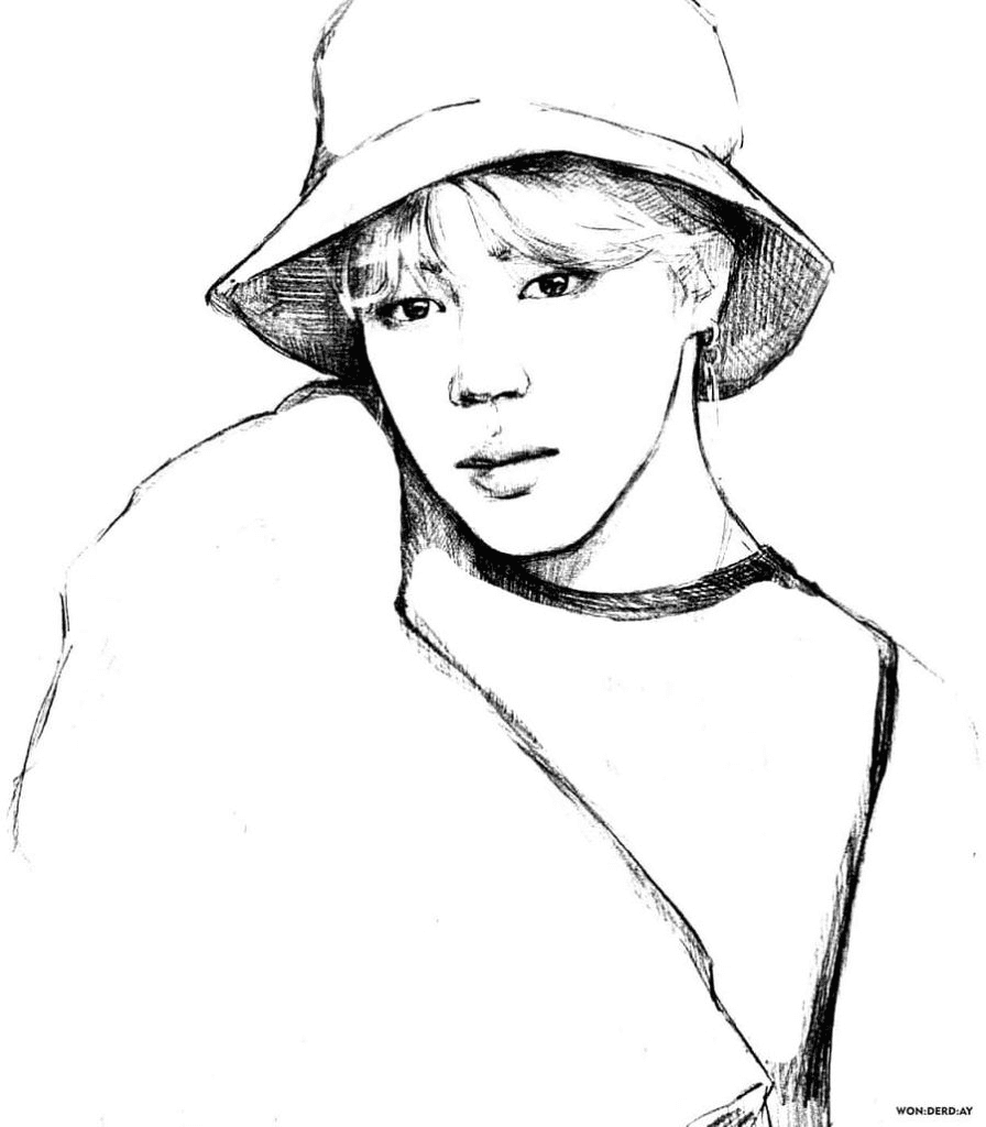 Suga from BTS Coloring Pages - BTS Coloring Pages - Coloring Pages For Kids  And Adults