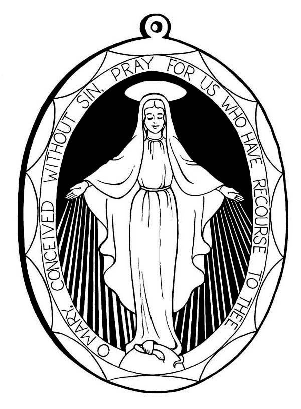 Mother Mary All Saints Day Amulet Coloring Page - Free & Printable ...