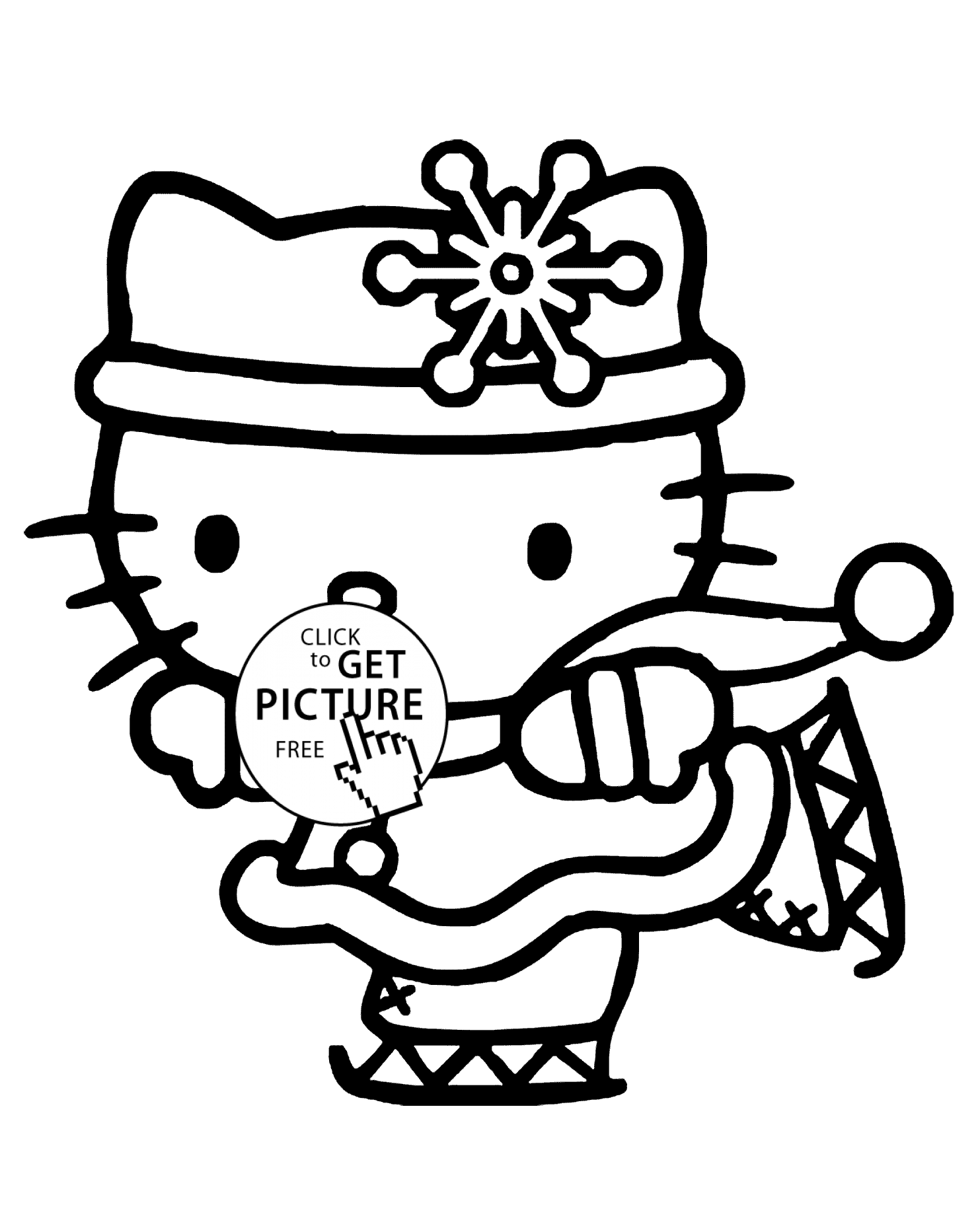 Hello kitty winter coloring pages for kids printable free ...