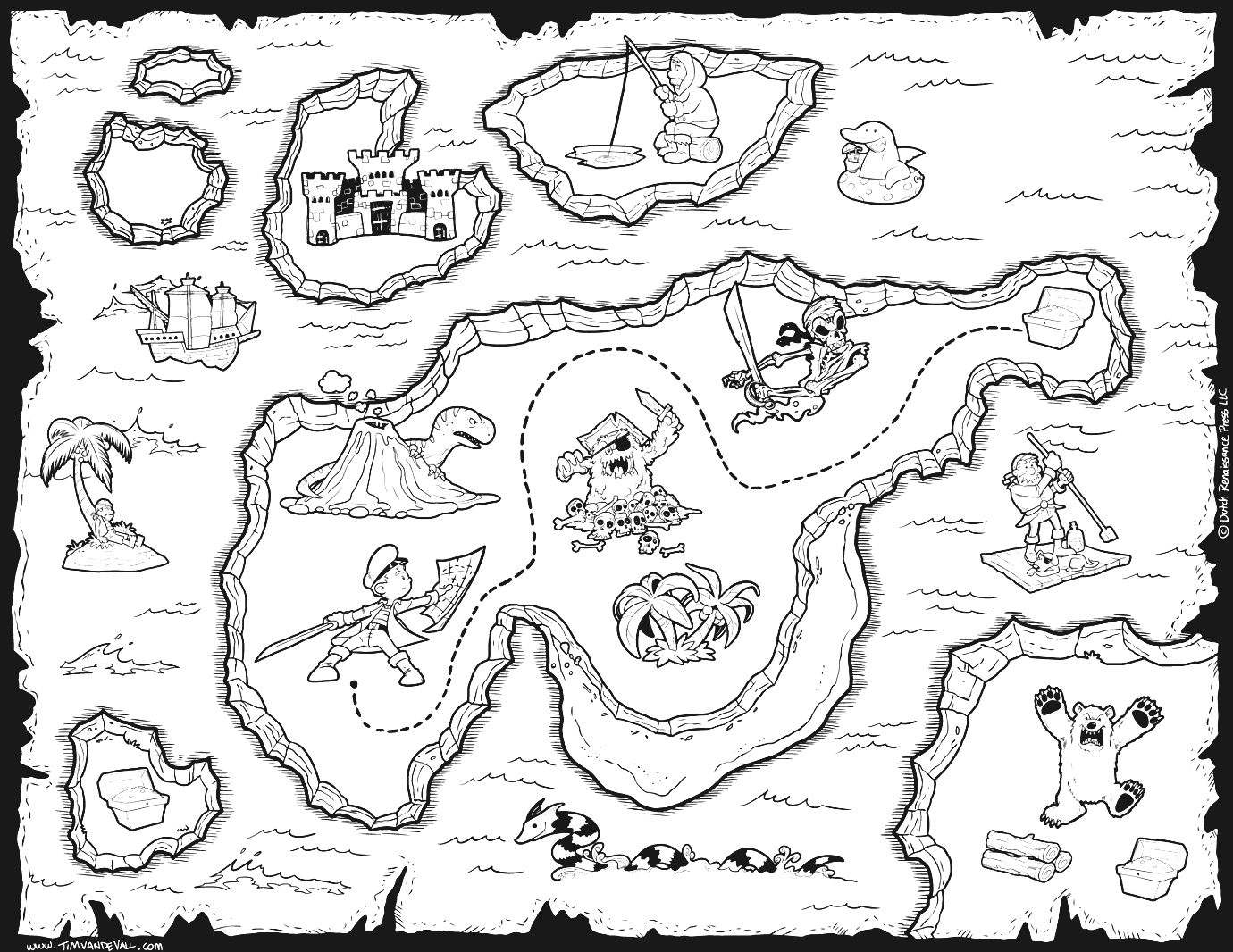 Treasure Map Coloring Pages For Kids Coloring Home