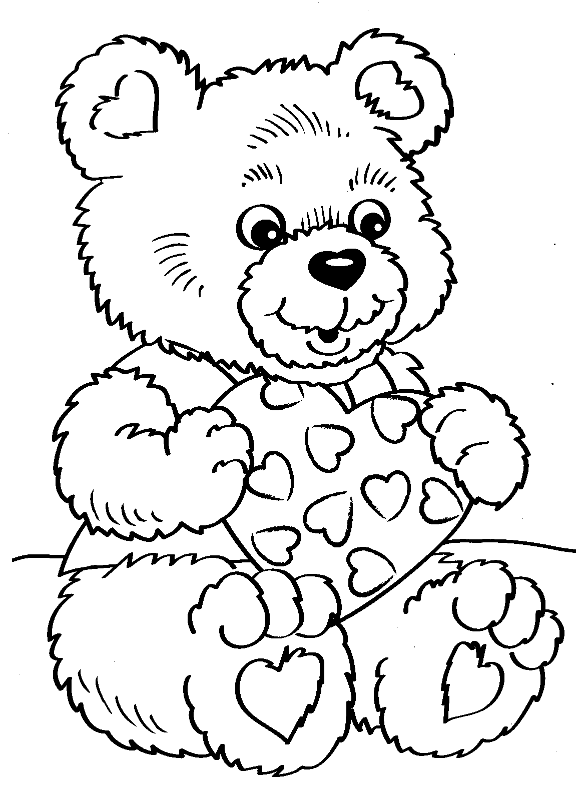 Free Printable Disney Valentine Coloring Pages Of Teddy Bear ...