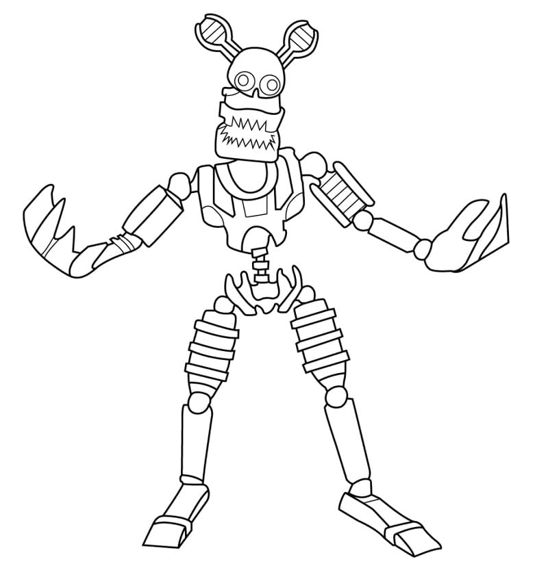Nightmare Endo FNAF Coloring Page - Free Printable Coloring Pages for Kids