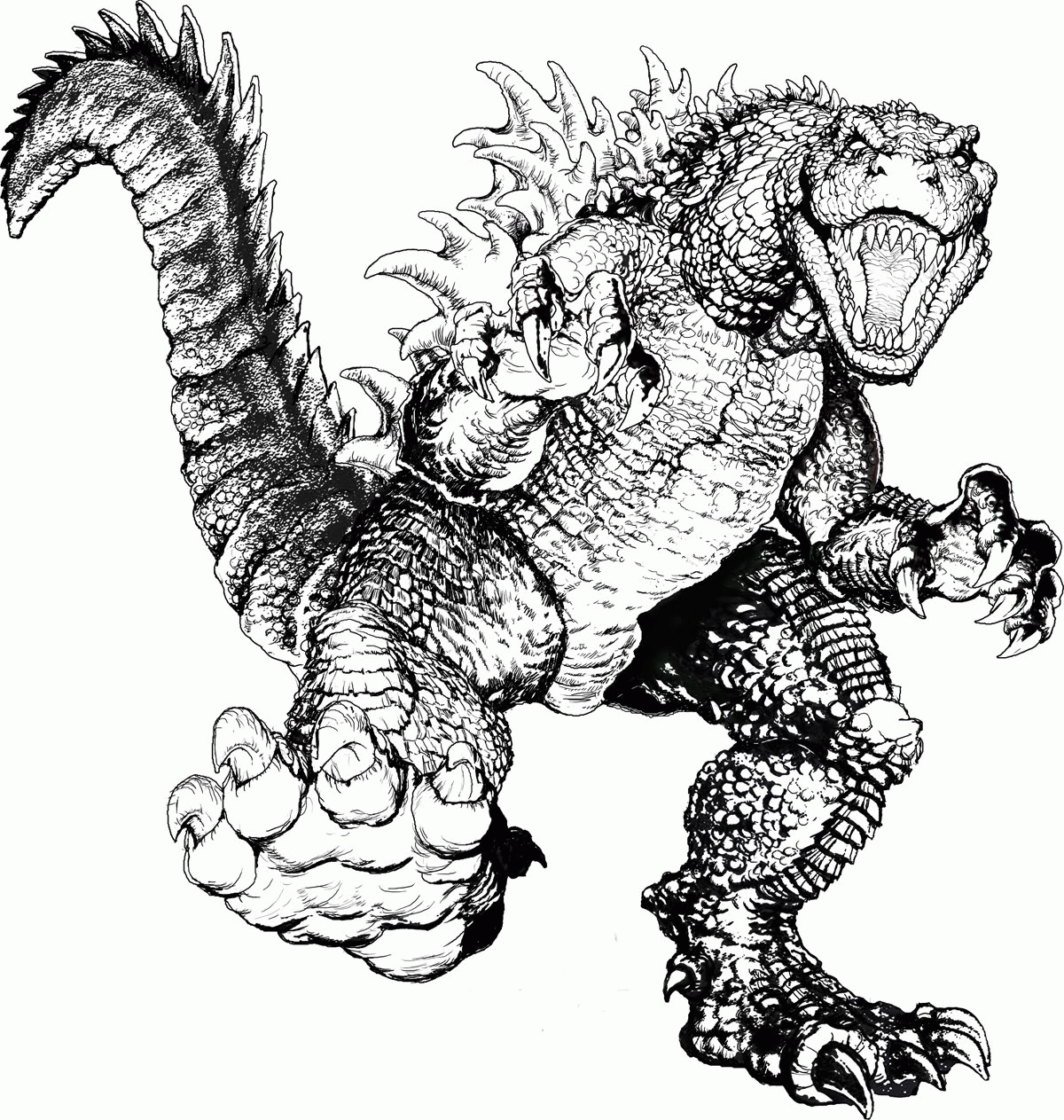 realistic godzilla coloring pages - Clip Art Library
