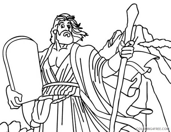 God Coloring Pages God Spoke with Moses with Ten Commandments Printable  2021 2986 Coloring4free - Coloring4Free.com