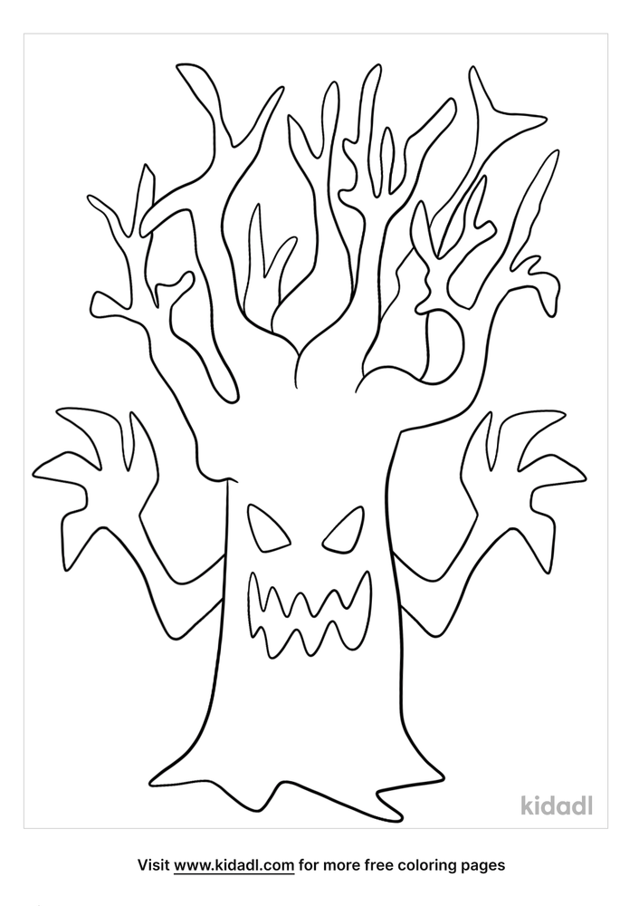 Spooky Tree Coloring Pages | Free Halloween Coloring Pages | Kidadl
