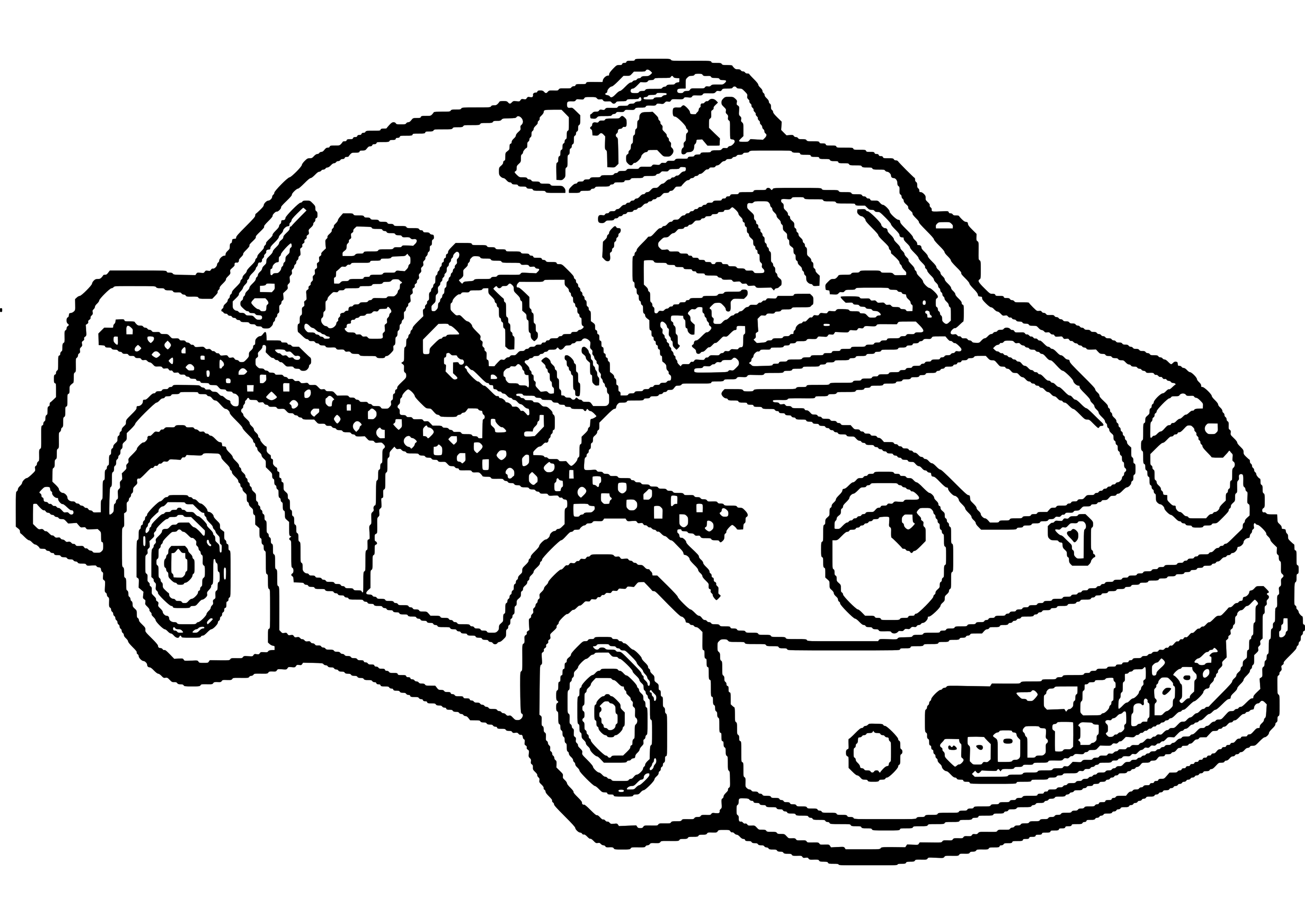 Taxi #16 (Transportation) – Printable coloring pages