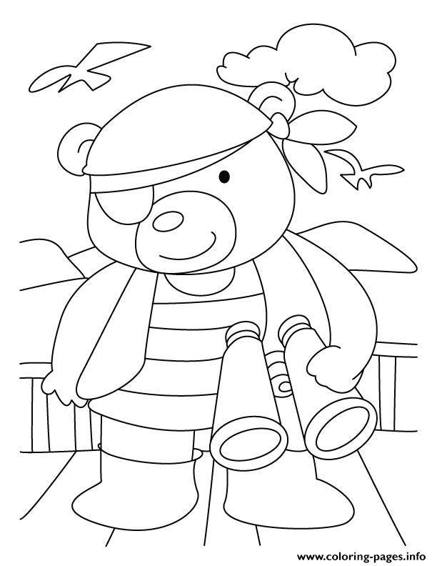Detective Bear Coloring Pages Printable