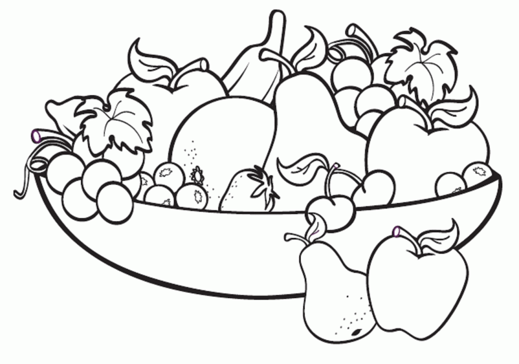 Free Coloring Pages Of A Bowl Of Fruit, Download Free Clip Art ...