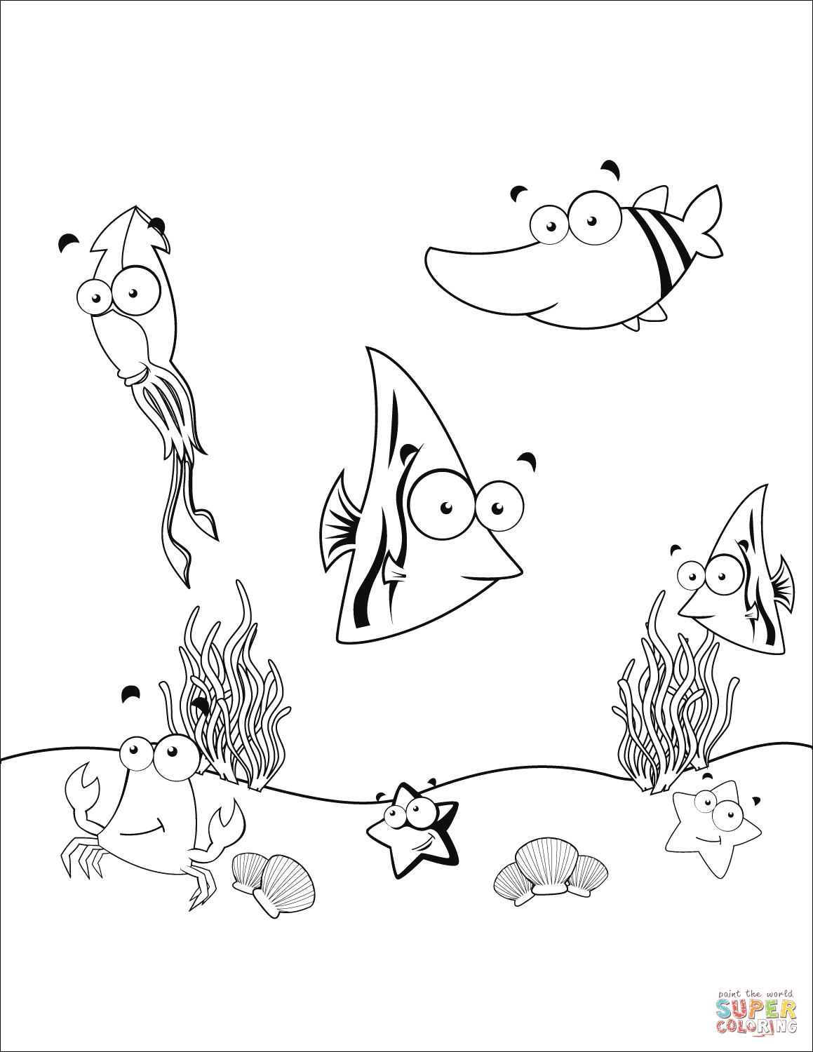 Underwater Life coloring page | Free Printable Coloring Pages