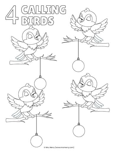 12 Days of Christmas Printable Coloring Pages | Mrs. Merry