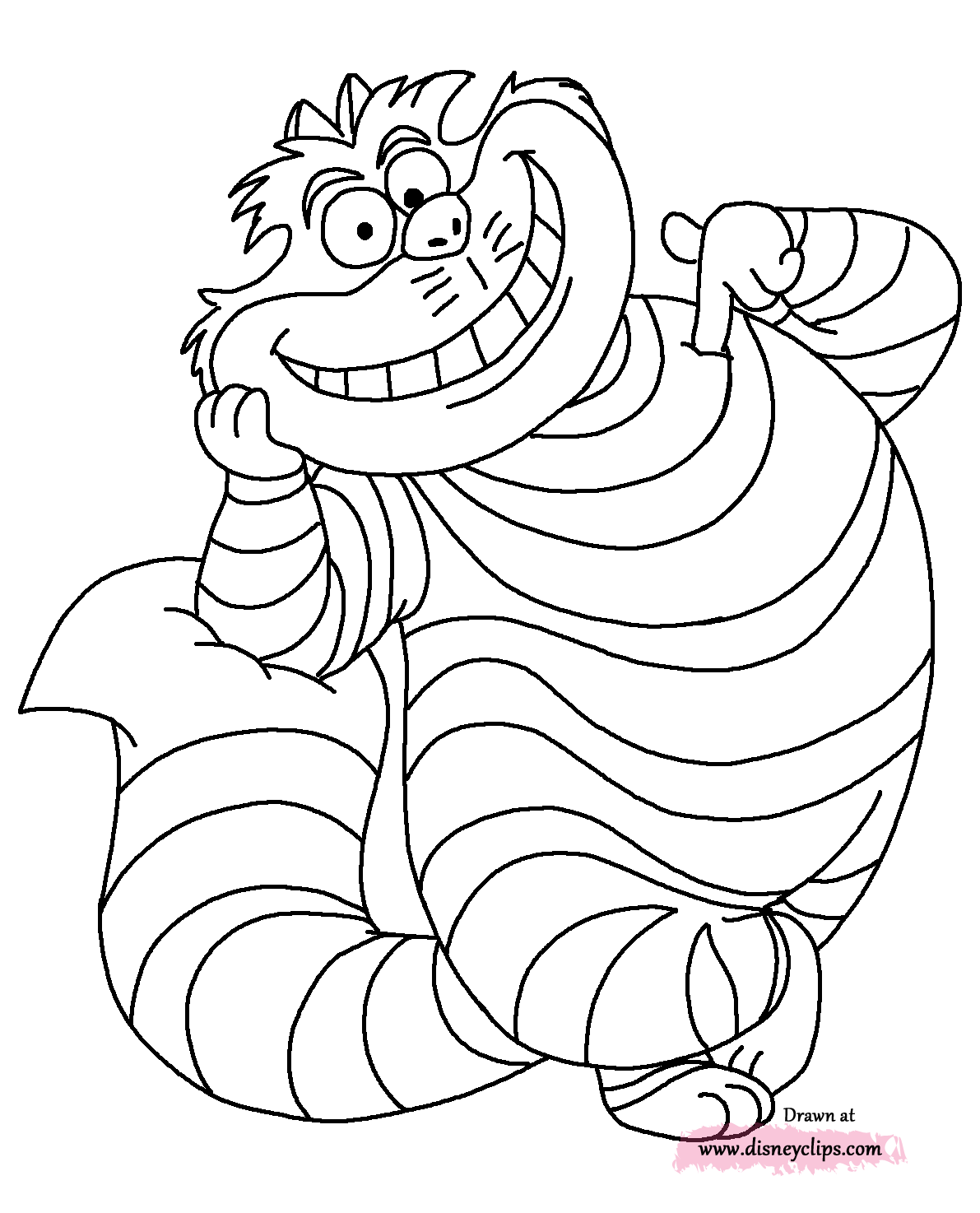 Cheshire Cat Coloring Page