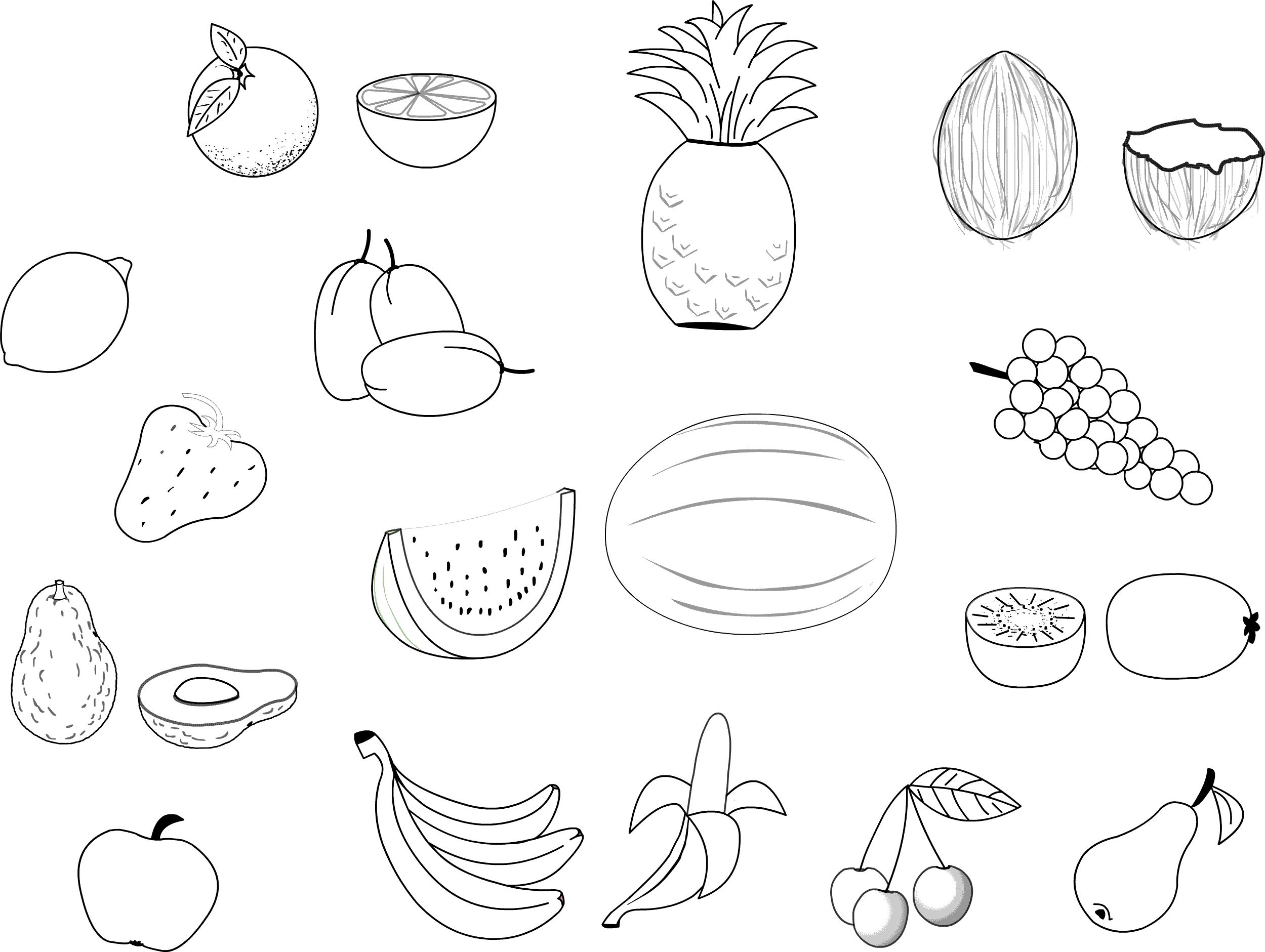 Download Fruits And Vegetable Coloring Pages Coloring Home