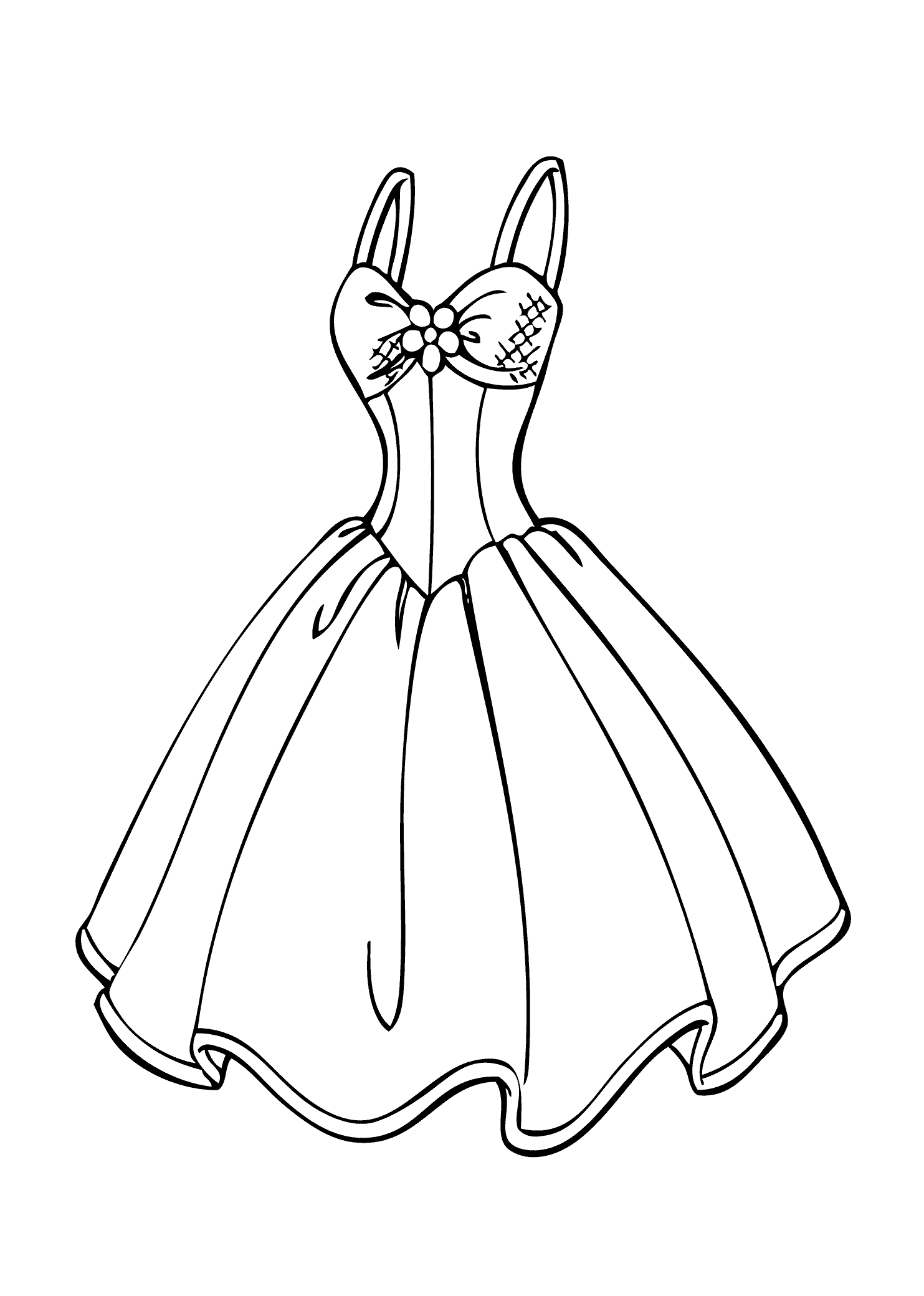 Cinderella Dress Coloring Page - Coloring Pages For All Ages