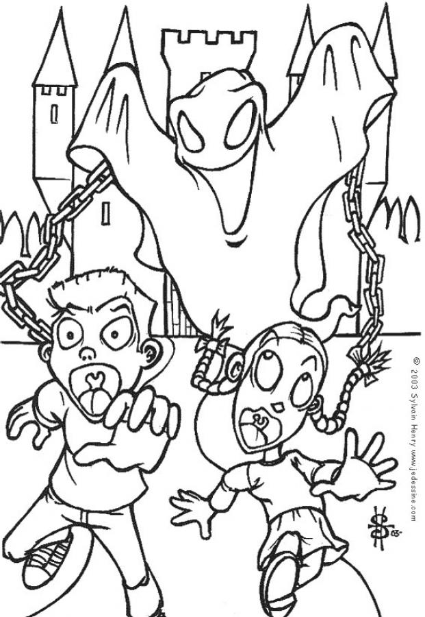 GHOST coloring pages - Scary Ghost
