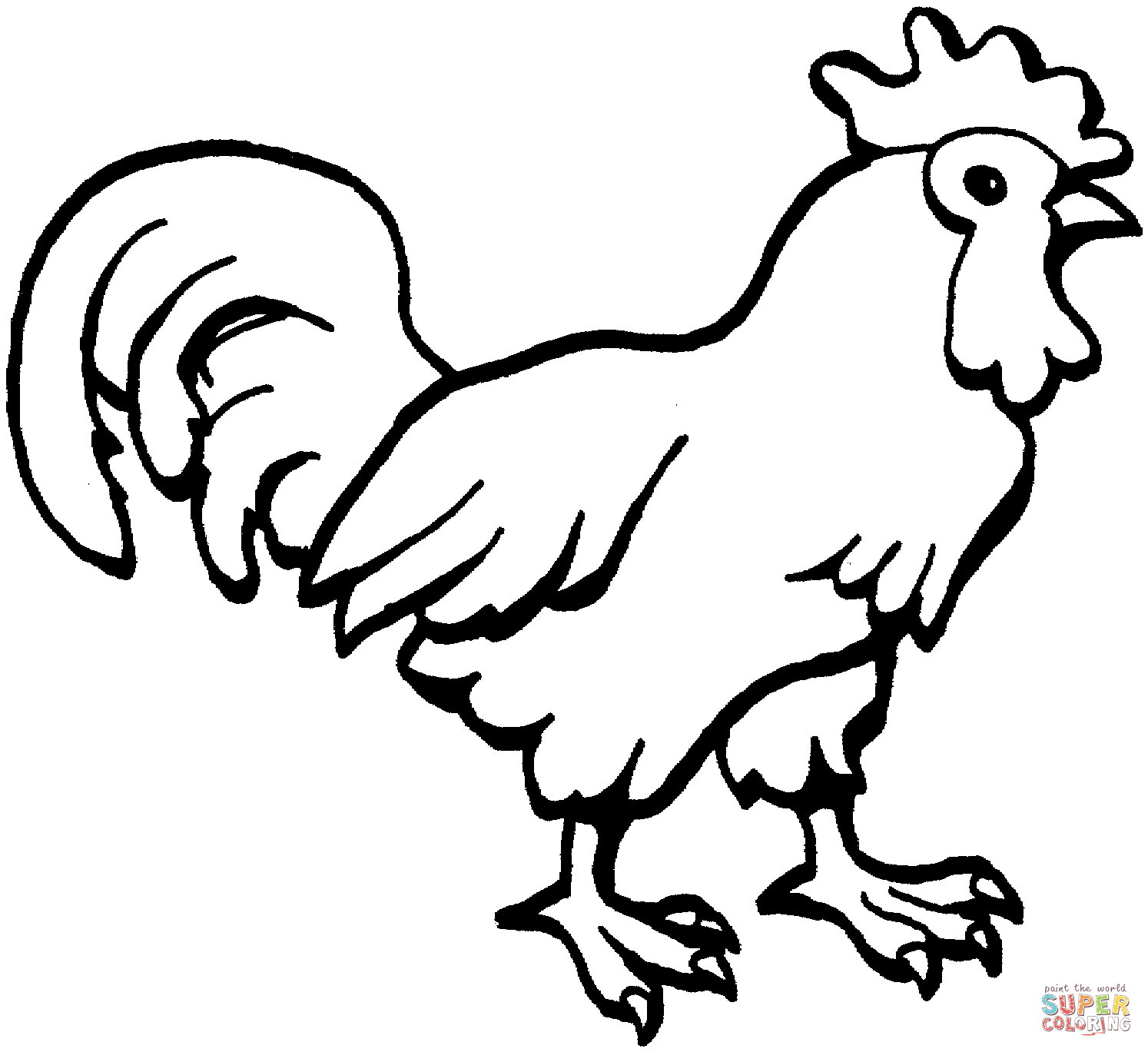 Rooster and Hen coloring page | Free Printable Coloring Pages