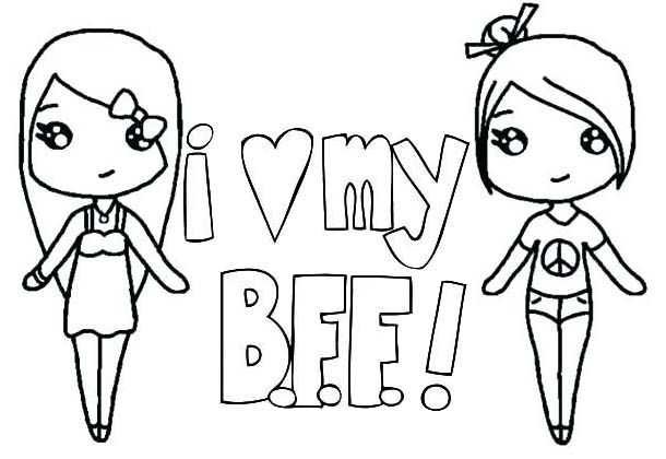 Best Friend Forever Coloring Page. Bff .com - Coloring Home