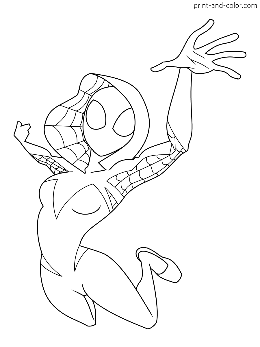 Spider Gwen Coloring Pages.