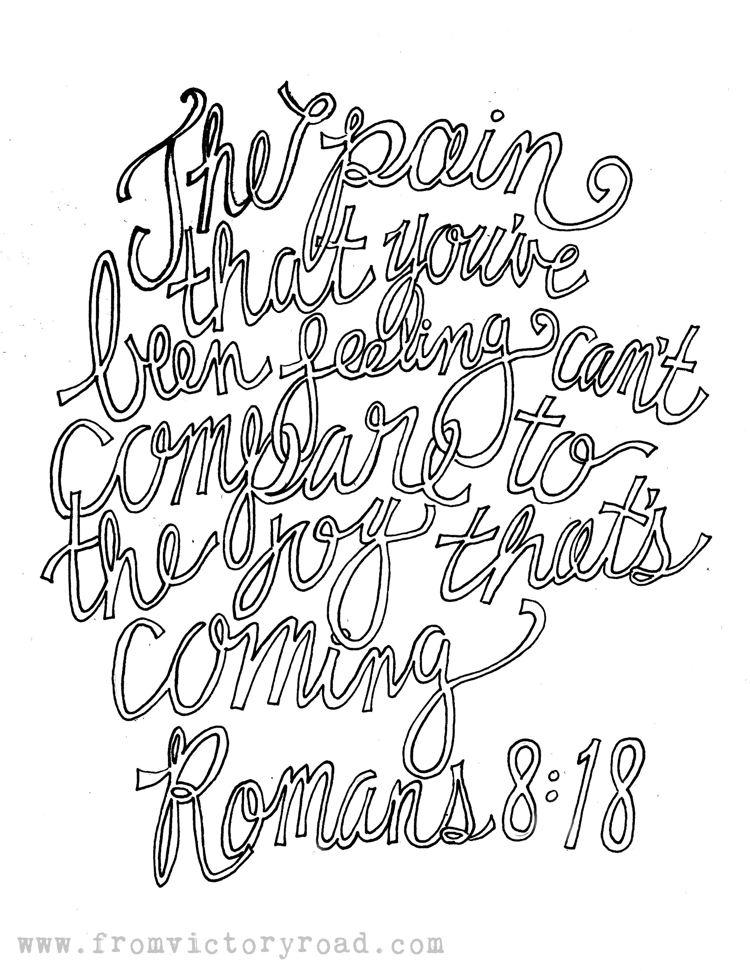 Romans 8:18 Coloring Page – From Victory Road