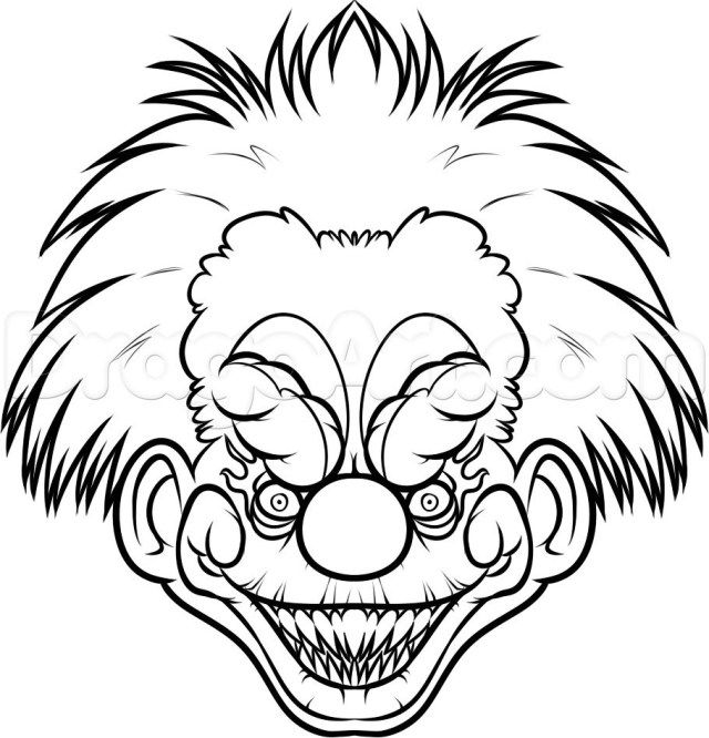 25+ Best Photo of Scary Coloring Pages - albanysinsanity.com | Scary clown  drawing, Scary drawings, Monster coloring pages