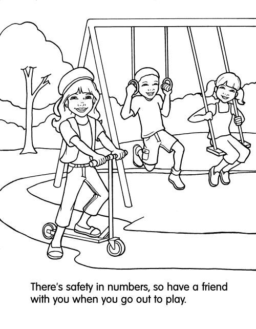 Google Image Result for  http://www.safekidsaresmartkids.com/images/2.LittleLissy.coloringbook.playground.b%26w.text…  | Coloring sheets, Coloring pages, Cross stitch