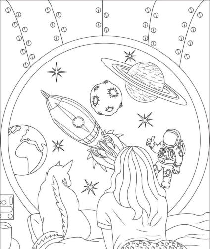 Aesthetic coloring pages to print from many themes