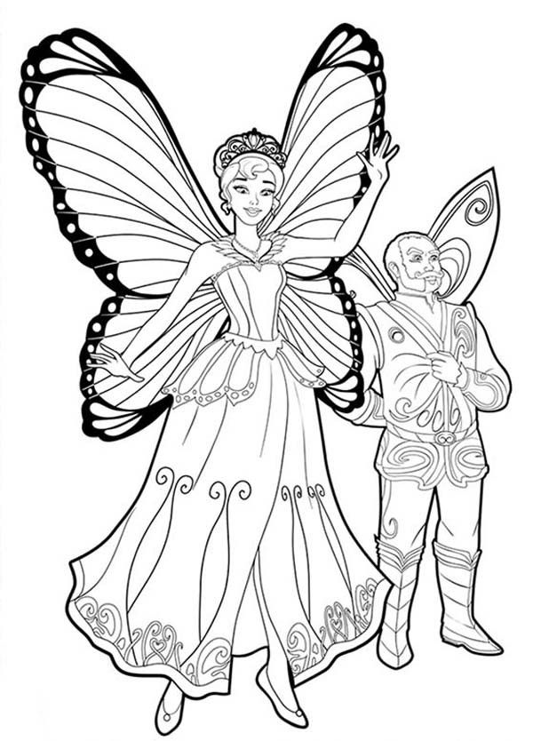 Prince Carlos Ask Barbie Mariposa to Dance Coloring Pages | Bulk Color