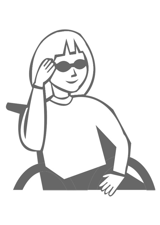 Coloring Page girl with sunglasses - free printable coloring ...