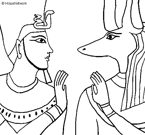 Ramses and Anubis coloring page - Coloringcrew.com