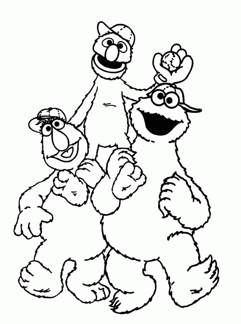 Printable Cookie Monster And Friends Coloring Pages Coloring Pages ...
