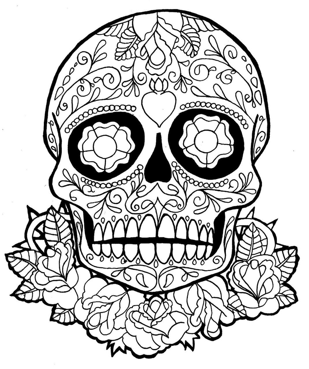 12 Pics of El DIA De Los Muertos Coloring Pages - Sugar Skull ...