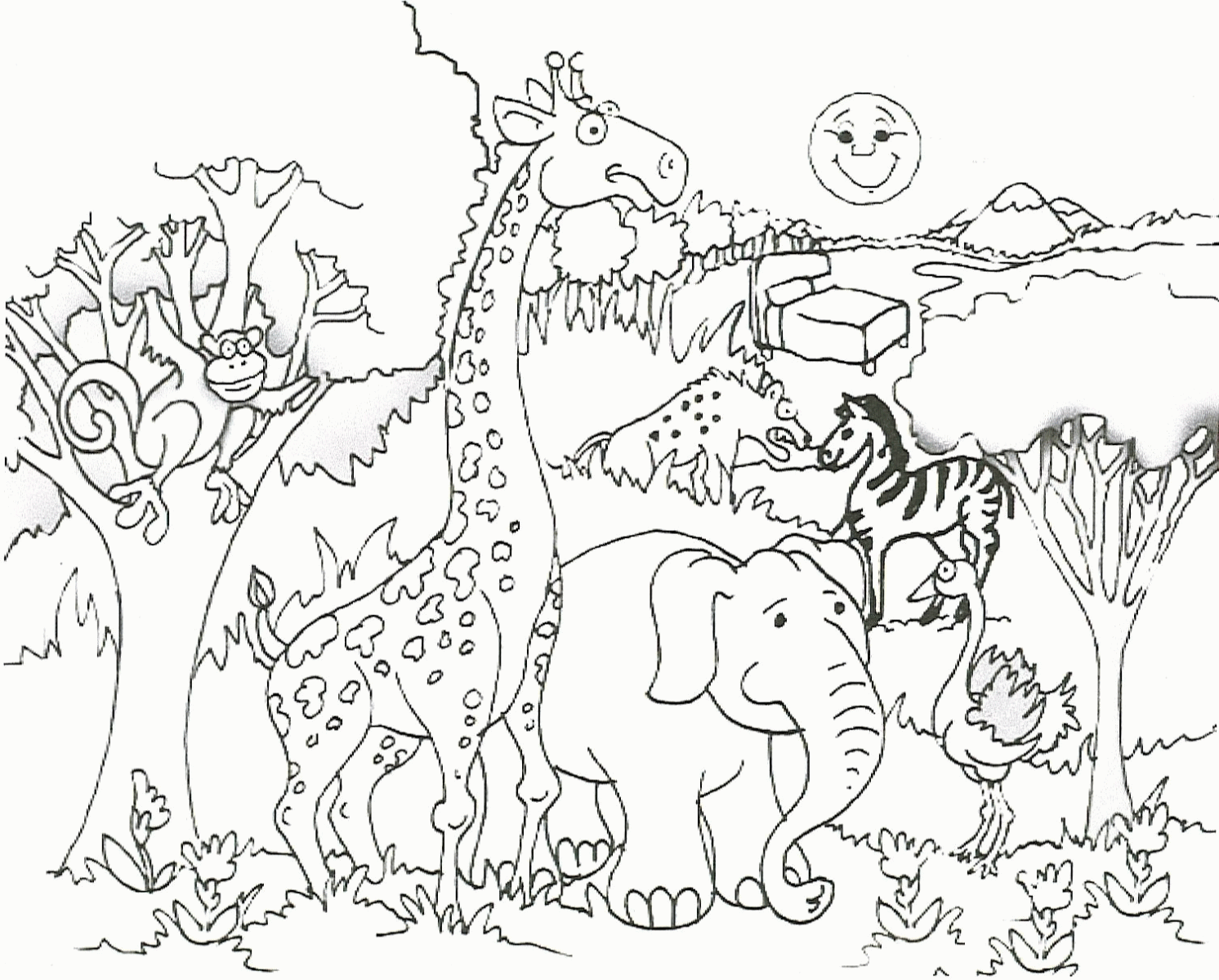African Animal Coloring Page   Only Coloring Pages   Coloring Home