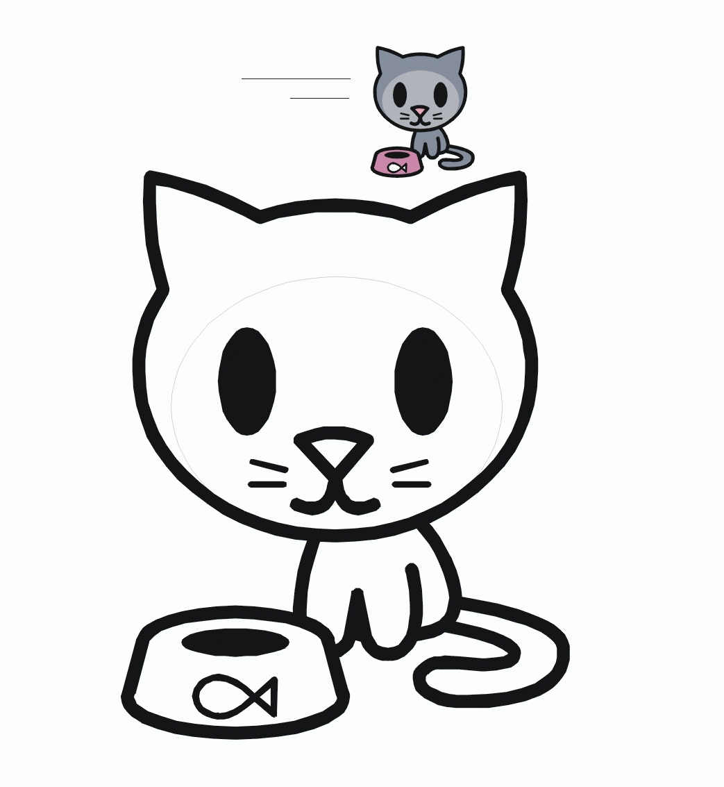 Cute Kitty - Coloring Pages for Kids and for Adults