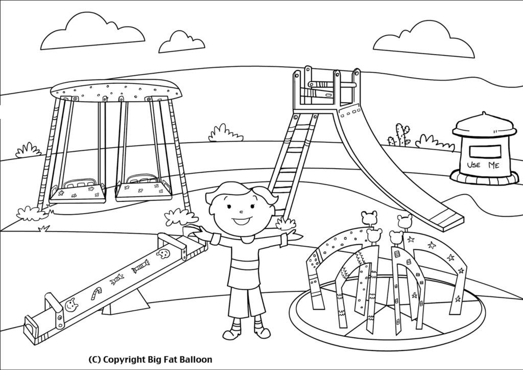 Coloring Pages: Free Coloring Pages Of Children Playing Slide ...