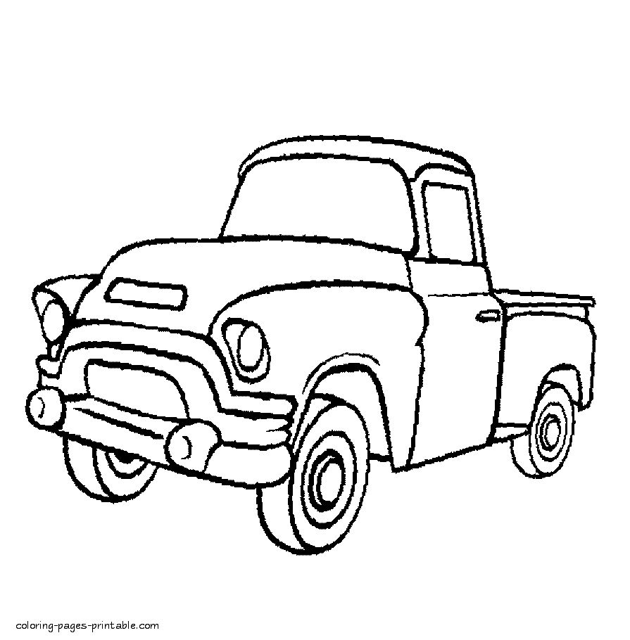 Image result for old truck coloring pages | Old ford truck, Truck coloring  pages, Old fashioned cars