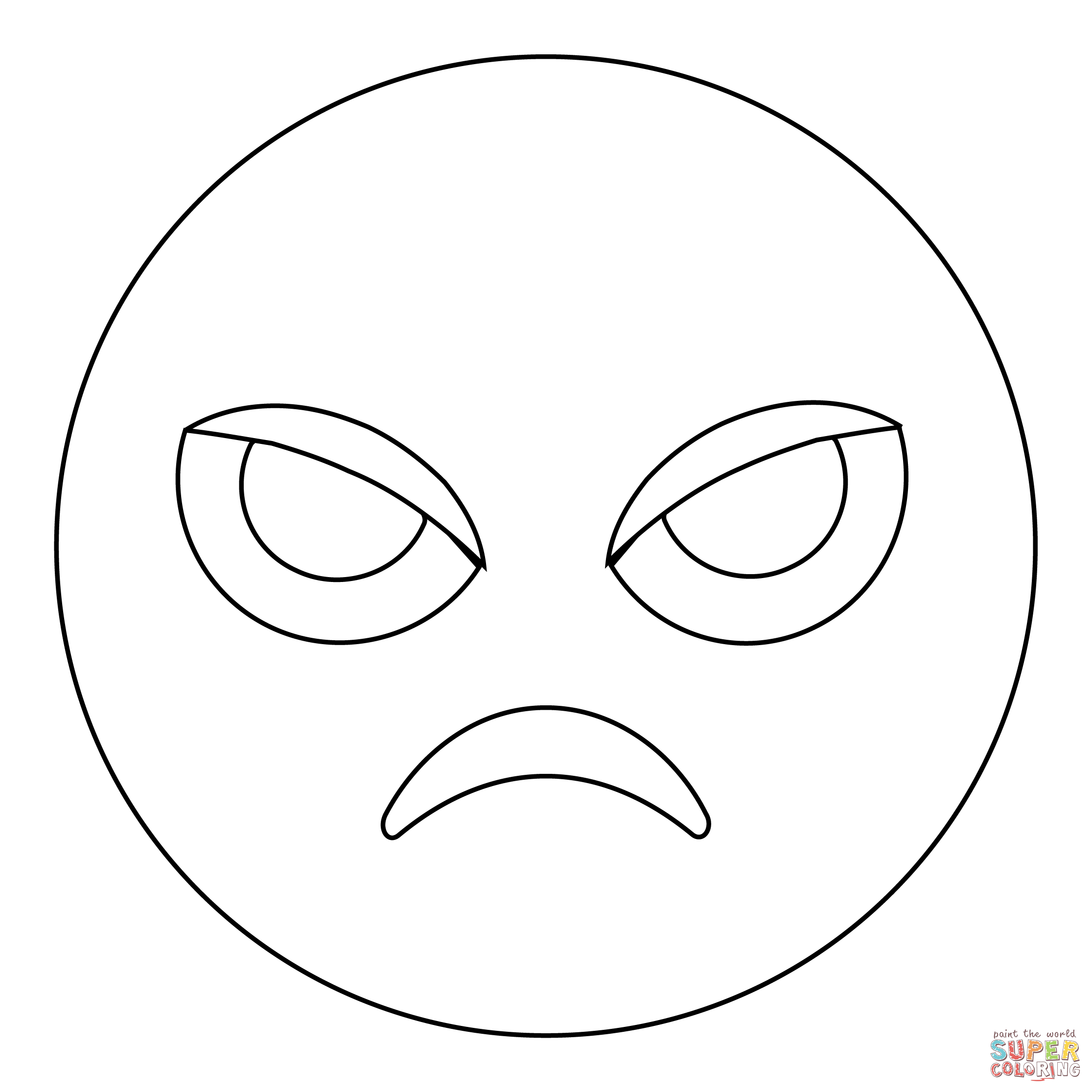 Angry Face coloring page | Free Printable Coloring Pages