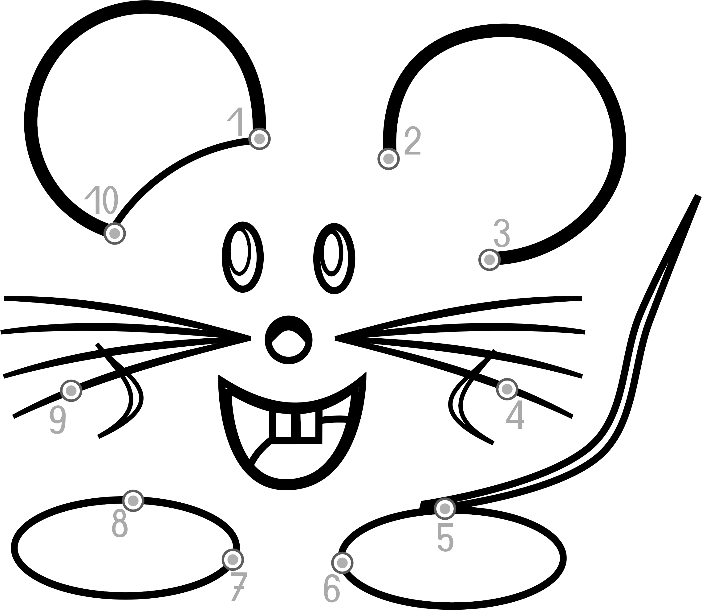 Computer Mouse Connect The Dots Coloring Book Page - Connect The Dots Up To  10 Clipart - Full Size Clipart (#347582) - PinClipart